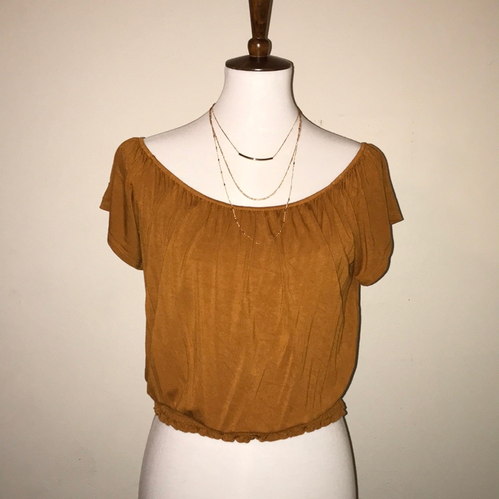 Mustard Off Shoulder Top! - Picture 2 of 2